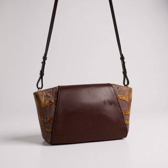 Ulla Johnson Imogen Soft TriColor Mix Leather large Clutch Crossbody handbag - Picture 2 of 11